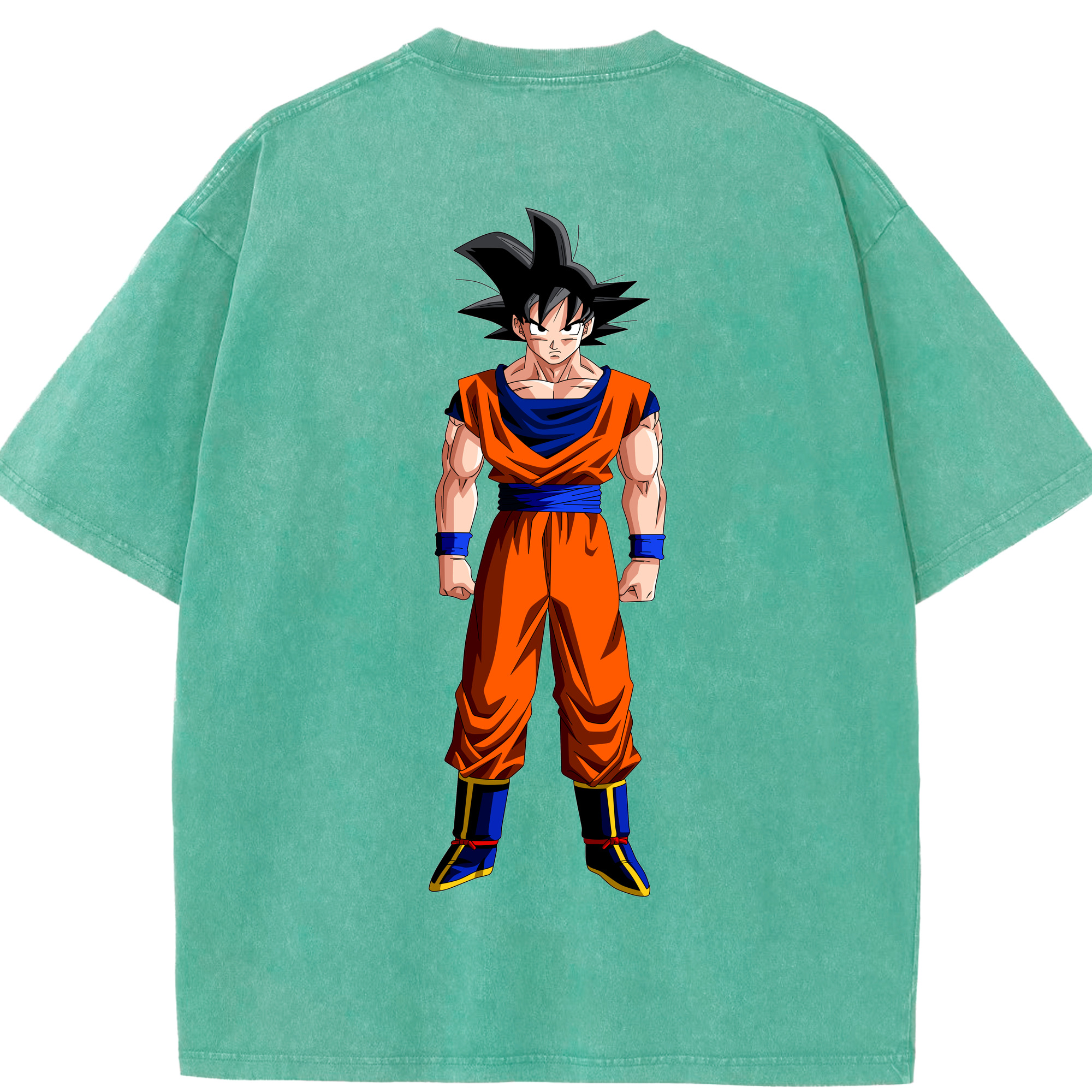 （画像用） ドラゴンボール 孫悟空（そん ごくう）Son Goku カカロット DRAGON BALL Kakarotto 綿100% ヴィンテージ風 半袖Tシャツ（背面プリント）
